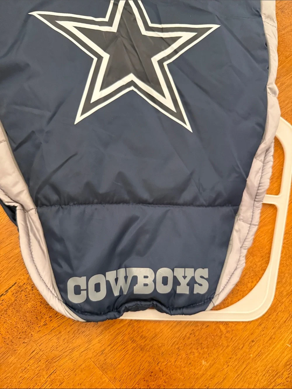 NFL Dallas Cowboys Navy and Gray Pet dog Large Puffer Jacket